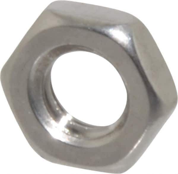 Value Collection - M6x1.00 Metric Coarse Stainless Steel Right Hand Hex Jam Nut - 10mm Across Flats, 3.2mm High, Uncoated - USA Tool & Supply