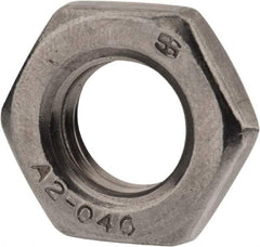 Value Collection - M12x1.75 Metric Coarse Stainless Steel Right Hand Hex Jam Nut - 19mm Across Flats, 6mm High, Uncoated - USA Tool & Supply