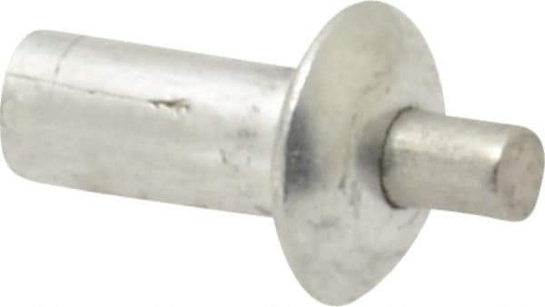 Made in USA - Universal Head Aluminum Alloy Drive Blind Rivet - Stainless Steel Mandrel, 0.172" to 3/16" Grip, 1/4" Head Diam, 0.128" to 0.14" Hole Diam, 0.281" Length Under Head, 1/8" Body Diam - USA Tool & Supply