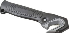 ICT - Fixed Safety Cutter - 1-3/4" Blade, Black Ergonomic Grip Handle, 2 Blades Included - USA Tool & Supply