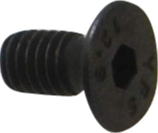 Value Collection - M4x0.70 Metric Coarse Hex Socket Drive, 90° Flat Screw - Grade 12.9 Alloy Steel, Black Oxide Finish, Fully Threaded, 8mm OAL - USA Tool & Supply