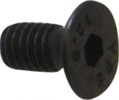 Value Collection - M4x0.70 Metric Coarse Hex Socket Drive, 90° Flat Screw - Grade 12.9 Alloy Steel, Black Oxide Finish, Fully Threaded, 8mm OAL - USA Tool & Supply