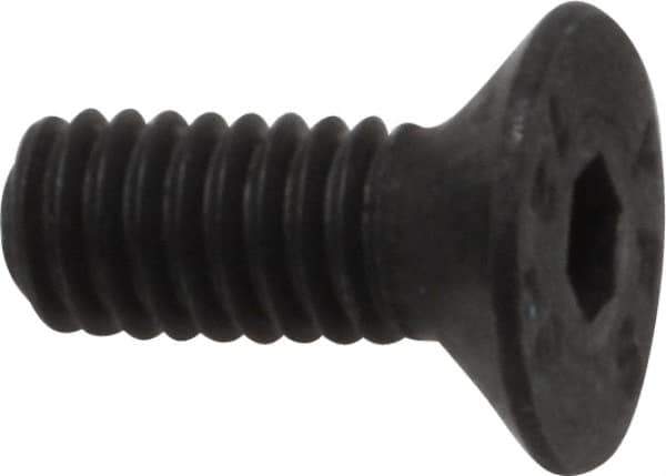 Value Collection - M4x0.70 Metric Coarse Hex Socket Drive, 90° Flat Screw - Grade 12.9 Alloy Steel, Black Oxide Finish, Fully Threaded, 10mm OAL - USA Tool & Supply