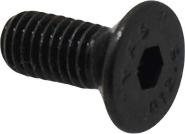 Value Collection - M5x0.80 Metric Coarse Hex Socket Drive, 90° Flat Screw - Grade 12.9 Alloy Steel, Black Oxide Finish, Fully Threaded, 12mm OAL - USA Tool & Supply