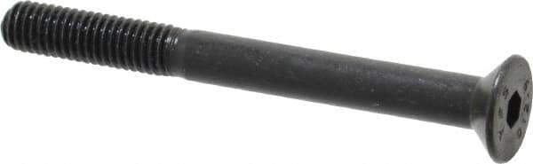 Value Collection - M5x0.80 Metric Coarse Hex Socket Drive, 90° Flat Screw - Grade 12.9 Alloy Steel, Black Oxide Finish, Partially Threaded, 50mm OAL - USA Tool & Supply