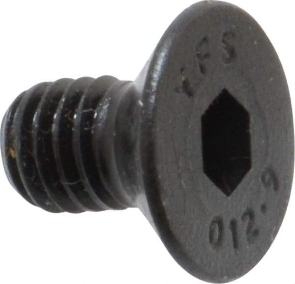 Value Collection - M6x1.00 Metric Coarse Hex Socket Drive, 90° Flat Screw - Grade 12.9 Alloy Steel, Black Oxide Finish, Fully Threaded, 10mm OAL - USA Tool & Supply