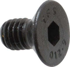 Value Collection - M6x1.00 Metric Coarse Hex Socket Drive, 90° Flat Screw - Grade 12.9 Alloy Steel, Black Oxide Finish, Fully Threaded, 10mm OAL - USA Tool & Supply