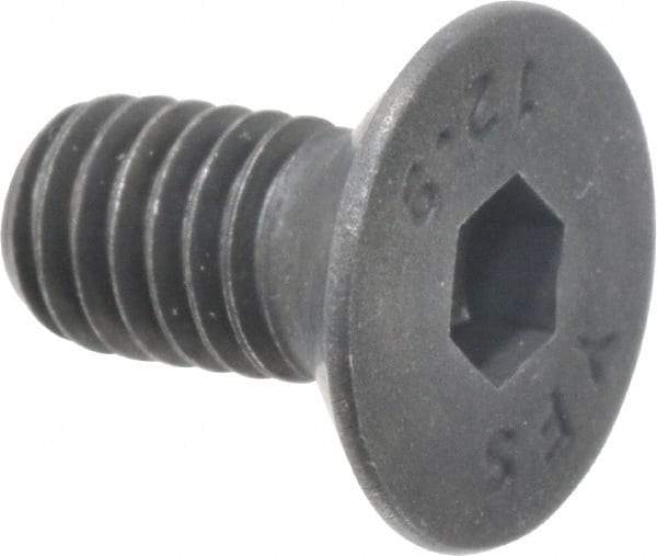 Value Collection - M6x1.00 Metric Coarse Hex Socket Drive, 90° Flat Screw - Grade 12.9 Alloy Steel, Black Oxide Finish, Fully Threaded, 12mm OAL - USA Tool & Supply