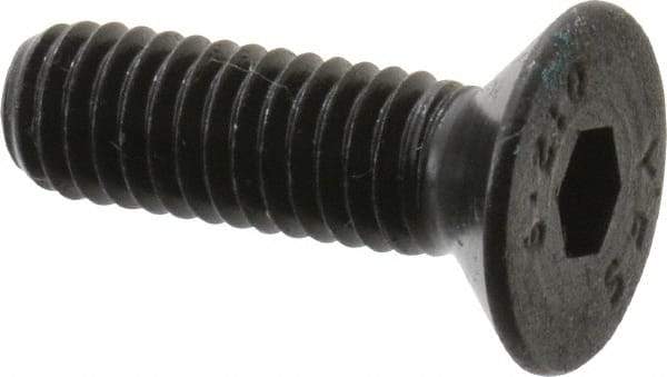 Value Collection - M6x1.00 Metric Coarse Hex Socket Drive, 90° Flat Screw - Grade 12.9 Alloy Steel, Black Oxide Finish, Fully Threaded, 20mm OAL - USA Tool & Supply