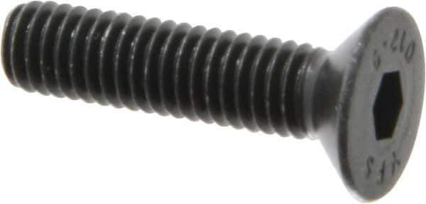Value Collection - M6x1.00 Metric Coarse Hex Socket Drive, 90° Flat Screw - Grade 12.9 Alloy Steel, Black Oxide Finish, Fully Threaded, 25mm OAL - USA Tool & Supply