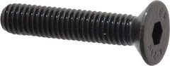 Value Collection - M6x1.00 Metric Coarse Hex Socket Drive, 90° Flat Screw - Grade 12.9 Alloy Steel, Black Oxide Finish, Fully Threaded, 30mm OAL - USA Tool & Supply