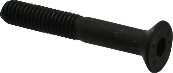 Value Collection - M6x1.00 Metric Coarse Hex Socket Drive, 90° Flat Screw - Grade 12.9 Alloy Steel, Black Oxide Finish, Partially Threaded, 40mm OAL - USA Tool & Supply