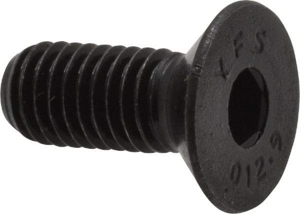 Value Collection - M8x1.25 Metric Coarse Hex Socket Drive, 90° Flat Screw - Grade 12.9 Alloy Steel, Black Oxide Finish, Fully Threaded, 20mm OAL - USA Tool & Supply