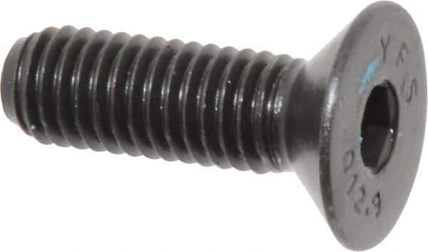 Value Collection - M8x1.25 Metric Coarse Hex Socket Drive, 90° Flat Screw - Grade 12.9 Alloy Steel, Black Oxide Finish, Fully Threaded, 25mm OAL - USA Tool & Supply