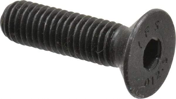 Value Collection - M8x1.25 Metric Coarse Hex Socket Drive, 90° Flat Screw - Grade 12.9 Alloy Steel, Black Oxide Finish, Fully Threaded, 30mm OAL - USA Tool & Supply