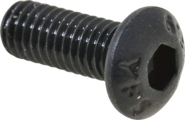 Value Collection - M3x0.50 Metric Coarse Hex Socket Drive, Button Screw - Grade 12.9 Alloy Steel, Black Oxide Finish, Fully Threaded, 8mm Length Under Head - USA Tool & Supply