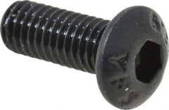 Value Collection - M3x0.50 Metric Coarse Hex Socket Drive, Button Screw - Grade 12.9 Alloy Steel, Black Oxide Finish, Fully Threaded, 8mm Length Under Head - USA Tool & Supply