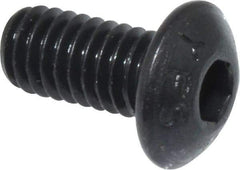 Value Collection - M4x0.70 Metric Coarse Hex Socket Drive, Button Screw - Grade 12.9 Alloy Steel, Black Oxide Finish, Fully Threaded, 8mm Length Under Head - USA Tool & Supply