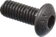 Value Collection - M4x0.70 Metric Coarse Hex Socket Drive, Button Screw - Grade 12.9 Alloy Steel, Black Oxide Finish, Fully Threaded, 10mm Length Under Head - USA Tool & Supply