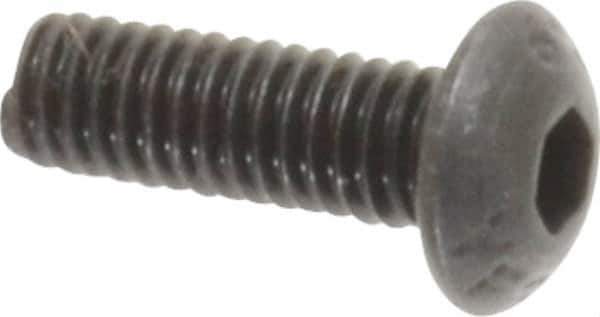 Value Collection - M4x0.70 Metric Coarse Hex Socket Drive, Button Screw - Grade 12.9 Alloy Steel, Black Oxide Finish, Fully Threaded, 12mm Length Under Head - USA Tool & Supply