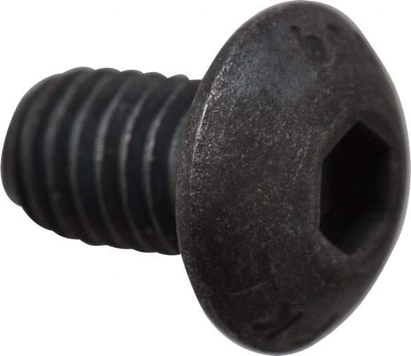 Value Collection - M5x0.80 Metric Coarse Hex Socket Drive, Button Screw - Grade 10.9 Alloy Steel, Black Oxide Finish, Fully Threaded, 8mm Length Under Head - USA Tool & Supply