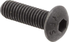 Value Collection - M5x0.80 Metric Coarse Hex Socket Drive, Button Screw - Grade 12.9 Alloy Steel, Black Oxide Finish, Fully Threaded, 16mm Length Under Head - USA Tool & Supply