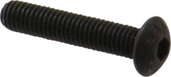 Value Collection - M5x0.80 Metric Coarse Hex Socket Drive, Button Screw - Grade 12.9 Alloy Steel, Black Oxide Finish, Fully Threaded, 25mm Length Under Head - USA Tool & Supply
