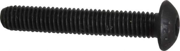 Value Collection - M5x0.80 Metric Coarse Hex Socket Drive, Button Screw - Grade 12.9 Alloy Steel, Black Oxide Finish, Fully Threaded, 30mm Length Under Head - USA Tool & Supply