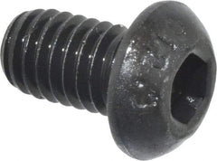 Value Collection - M6x1.00 Metric Coarse Hex Socket Drive, Button Screw - Grade 12.9 Alloy Steel, Black Oxide Finish, Fully Threaded, 10mm Length Under Head - USA Tool & Supply