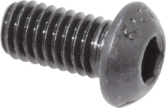 Value Collection - M6x1.00 Metric Coarse Hex Socket Drive, Button Screw - Grade 12.9 Alloy Steel, Black Oxide Finish, Fully Threaded, 12mm Length Under Head - USA Tool & Supply