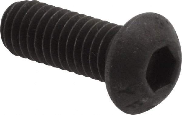 Value Collection - M6x1.00 Metric Coarse Hex Socket Drive, Button Screw - Grade 12.9 Alloy Steel, Black Oxide Finish, Fully Threaded, 16mm Length Under Head - USA Tool & Supply