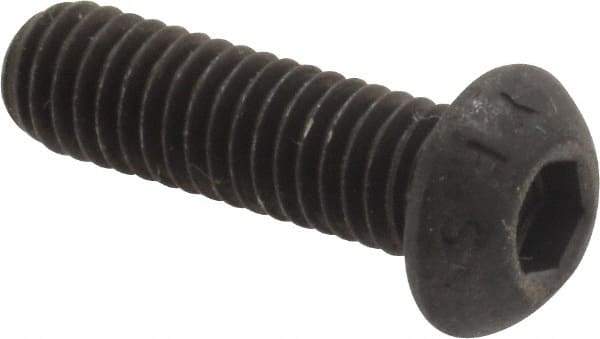 Value Collection - M6x1.00 Metric Coarse Hex Socket Drive, Button Screw - Grade 12.9 Alloy Steel, Black Oxide Finish, Fully Threaded, 20mm Length Under Head - USA Tool & Supply
