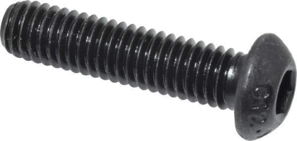 Value Collection - M6x1.00 Metric Coarse Hex Socket Drive, Button Screw - Grade 12.9 Alloy Steel, Black Oxide Finish, Fully Threaded, 25mm Length Under Head - USA Tool & Supply