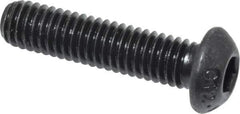 Value Collection - M6x1.00 Metric Coarse Hex Socket Drive, Button Screw - Grade 12.9 Alloy Steel, Black Oxide Finish, Fully Threaded, 25mm Length Under Head - USA Tool & Supply