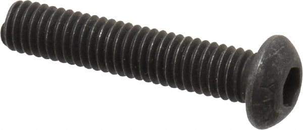 Value Collection - M6x1.00 Metric Coarse Hex Socket Drive, Button Screw - Grade 12.9 Alloy Steel, Black Oxide Finish, Fully Threaded, 30mm Length Under Head - USA Tool & Supply