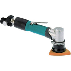 Dynabrade - 15,000 OPM, 20 CFM Air Consumption, Right Angle Air Orbital Sander - Triangular & Tear Drop Pad, 1/4 NPT Inlet - USA Tool & Supply