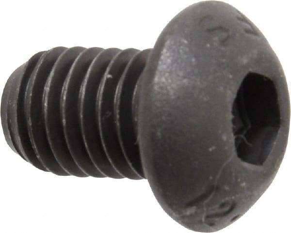 Value Collection - M8x1.25 Metric Coarse Hex Socket Drive, Button Screw - Grade 12.9 Alloy Steel, Black Oxide Finish, Fully Threaded, 12mm Length Under Head - USA Tool & Supply
