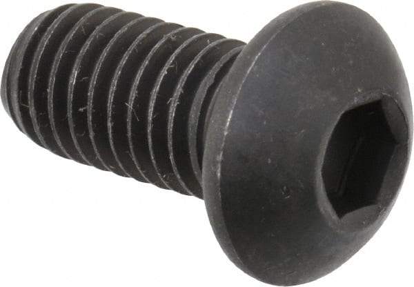 Value Collection - M8x1.25 Metric Coarse Hex Socket Drive, Button Screw - Grade 12.9 Alloy Steel, Black Oxide Finish, Fully Threaded, 16mm Length Under Head - USA Tool & Supply