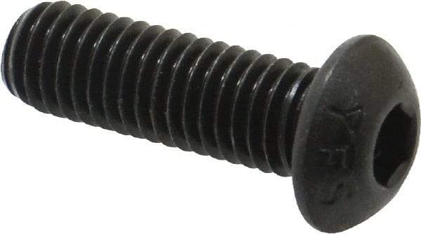 Value Collection - M8x1.25 Metric Coarse Hex Socket Drive, Button Screw - Grade 12.9 Alloy Steel, Black Oxide Finish, Fully Threaded, 25mm Length Under Head - USA Tool & Supply