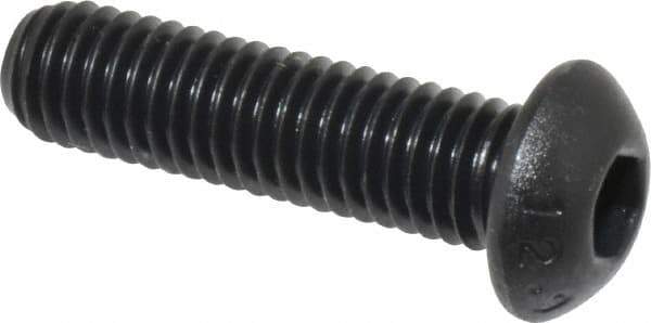 Value Collection - M8x1.25 Metric Coarse Hex Socket Drive, Button Screw - Grade 12.9 Alloy Steel, Black Oxide Finish, Fully Threaded, 30mm Length Under Head - USA Tool & Supply