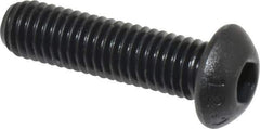 Value Collection - M8x1.25 Metric Coarse Hex Socket Drive, Button Screw - Grade 12.9 Alloy Steel, Black Oxide Finish, Fully Threaded, 30mm Length Under Head - USA Tool & Supply