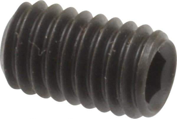 Value Collection - M6x1.00, 10mm OAL, Flat Point Set Screw - Grade 14.9 (45H) Alloy Steel, 3mm Key - USA Tool & Supply