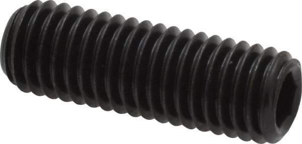 Value Collection - M10x1.50, 30mm OAL, Flat Point Set Screw - Grade 14.9 (45H) Alloy Steel, 5mm Key - USA Tool & Supply