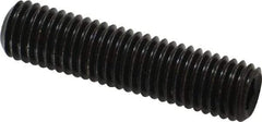 Value Collection - M12x1.75, 50mm OAL, Flat Point Set Screw - Grade 14.9 (45H) Alloy Steel, 6mm Key - USA Tool & Supply