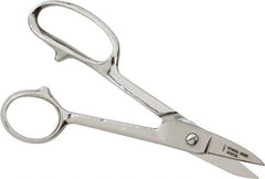 Heritage Cutlery - 1-3/8" LOC, 7" OAL Chrome Plated High Leverage Shears - Right Hand, Chrome Plated Straight Handle, For General Purpose Use - USA Tool & Supply