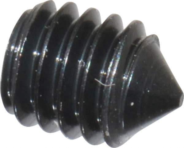 Value Collection - M4x0.70, 5mm OAL, Cone Point Set Screw - Grade 14.9 (45H) Alloy Steel, 2mm Key - USA Tool & Supply