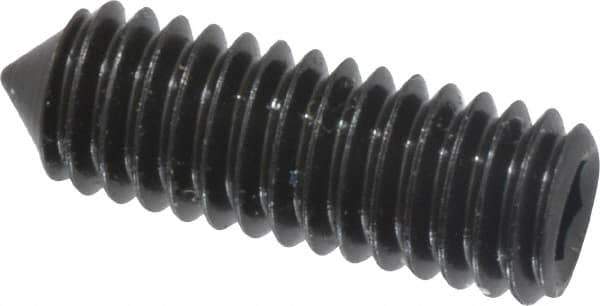 Value Collection - M4x0.70, 12mm OAL, Cone Point Set Screw - Grade 14.9 (45H) Alloy Steel, 2mm Key - USA Tool & Supply