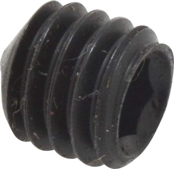 Value Collection - M6x1.00, 6mm OAL, Cone Point Set Screw - Grade 14.9 (45H) Alloy Steel, 3mm Key - USA Tool & Supply