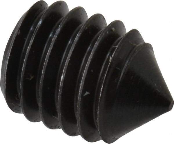 Value Collection - M6x1.00, 8mm OAL, Cone Point Set Screw - Grade 14.9 (45H) Alloy Steel, 3mm Key - USA Tool & Supply