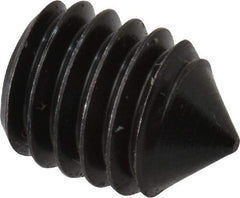 Value Collection - M6x1.00, 8mm OAL, Cone Point Set Screw - Grade 14.9 (45H) Alloy Steel, 3mm Key - USA Tool & Supply